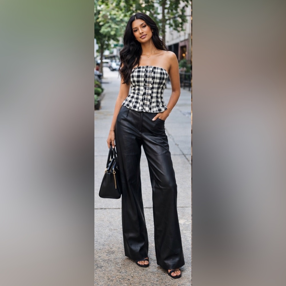 Free People Plaid Corset style top